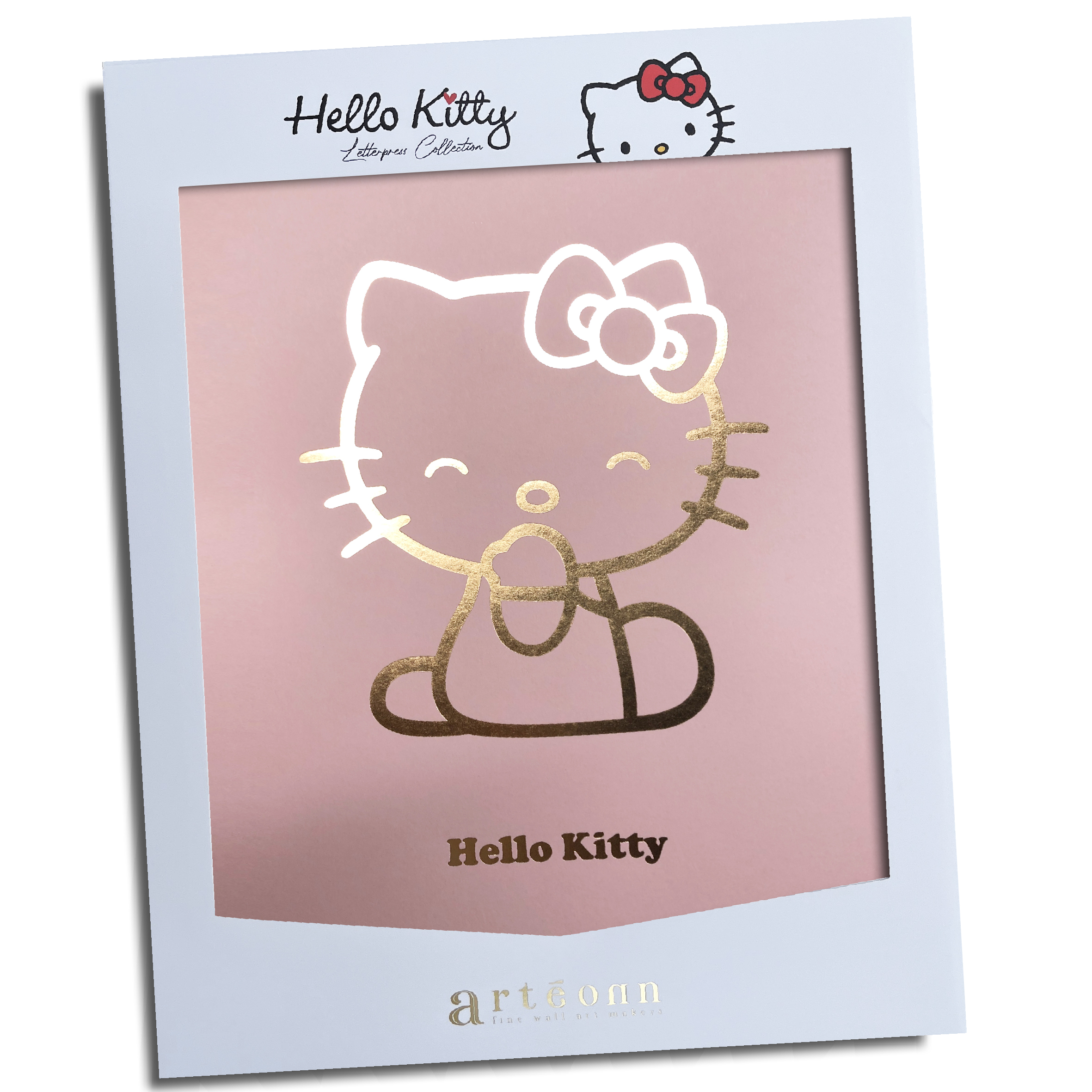Hello Kitty Artprint Arteonn Seated HK Letterpress 30X40cm
