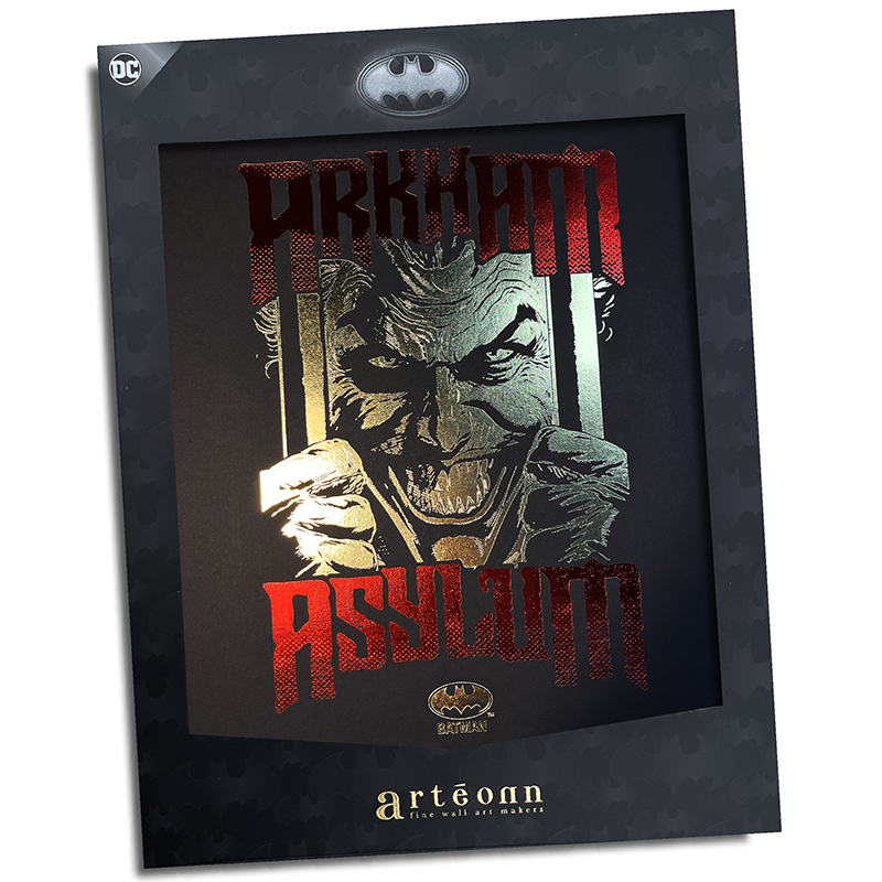 DC Artprint Arteonn Batman Joker Arkham Asylum Or Letterpress 30X40cm