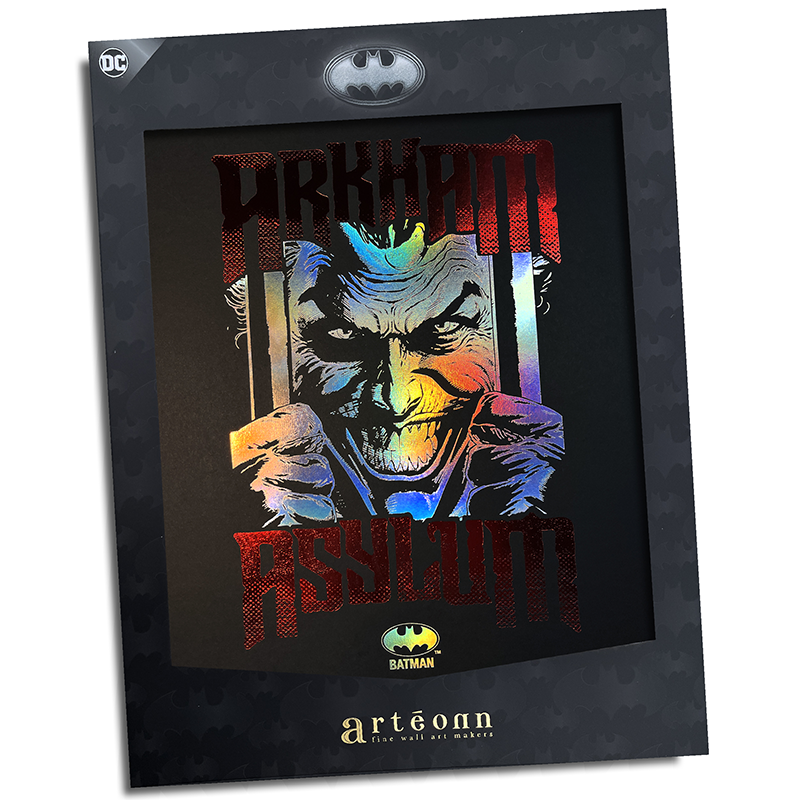 DC Artprint Arteonn Batman Joker Arkham Asylum Holographic Letterpress 30X40cm