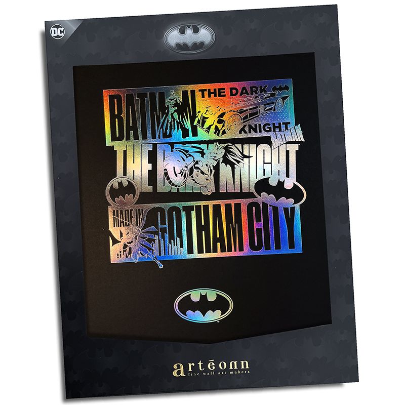 DC Artprint Arteonn Batman Gotham City Holographic Letterpress 30X40cm