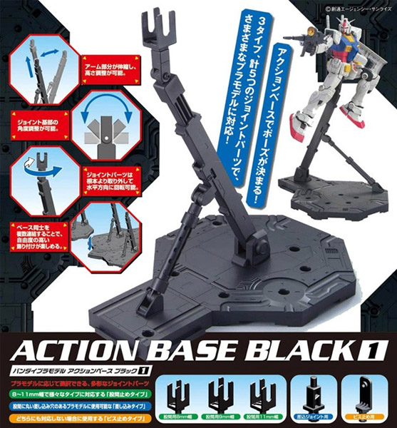 Gundam Gunpla Action Base 1 Black Compatible SD / HG / MG / RG / RE Echelle 1/100