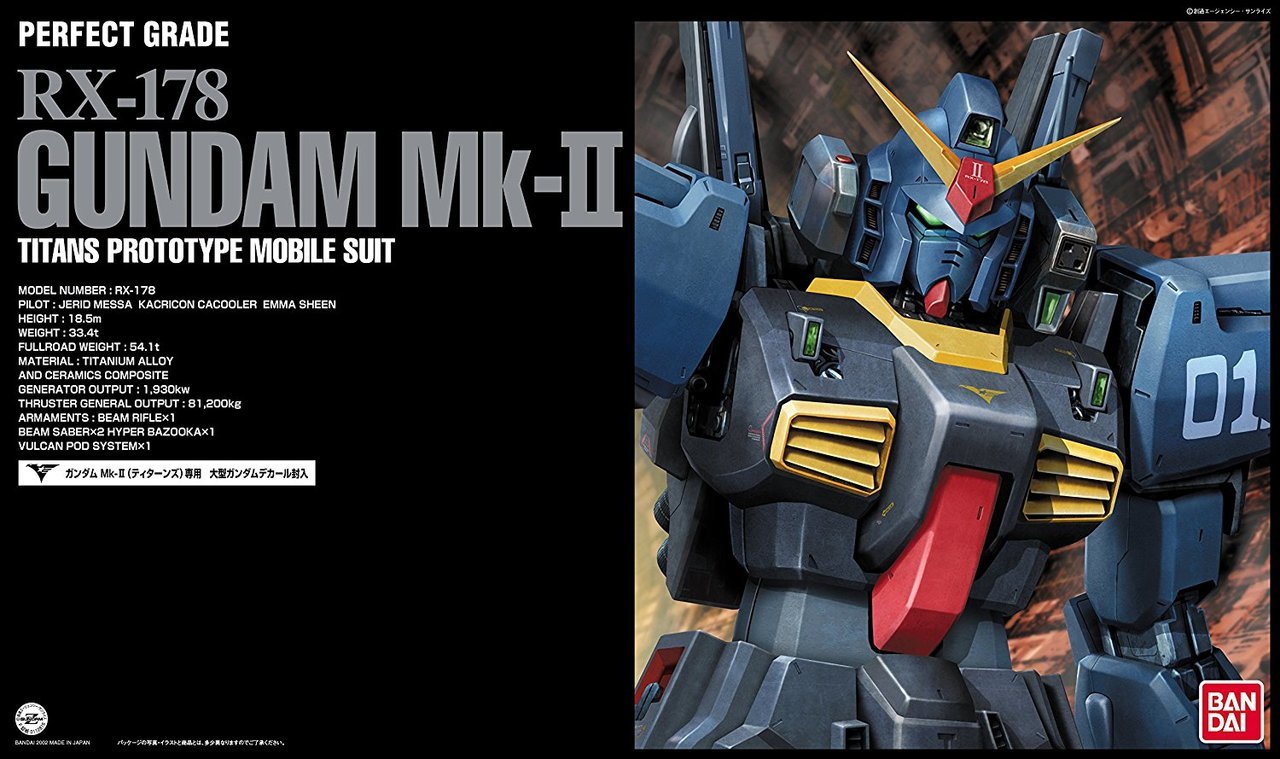 Gundam Gunpla PG 1/60 Rx-178 Gundam Mk-II Titans Black