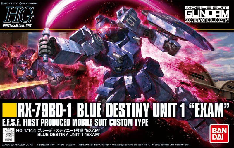 Gundam Gunpla HG 1/144 207 RX-79BD-1 Blue Destiny Unit1 Exam