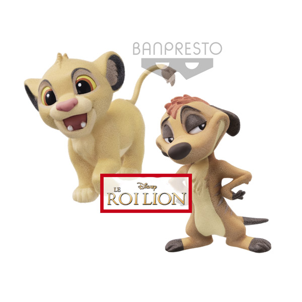 Disney Fluffy Puffy Roi Lion Simba & Timon 7cm