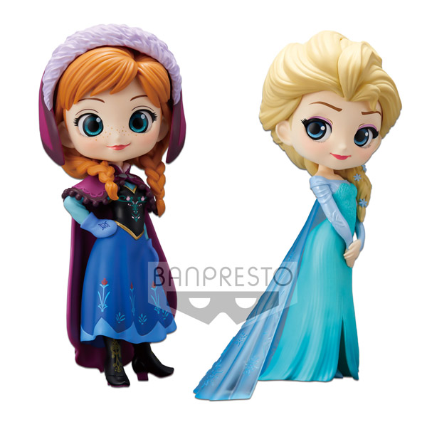 Disney Q Posket Reine des Neiges 2-Pack Anna & Elsa 14cm