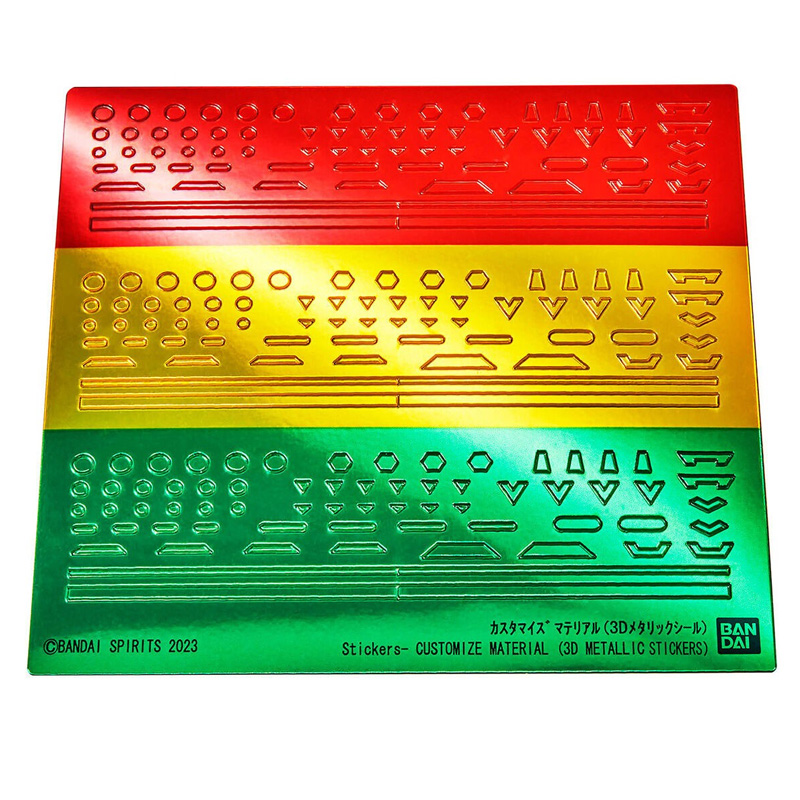 Gundam Gunpla 30MM 3D Metallic Stickers Rouge Jaune Vert