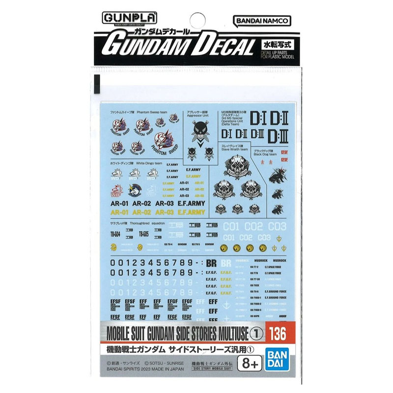 ID9 - Gundam Gunpla Decal HG 1/144 136 Multiuse I