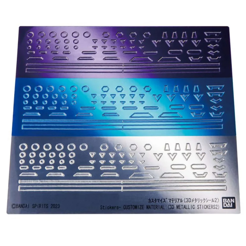 Gundam Gunpla 30MM 3D Metallic Stickers Violet Bleu Gris