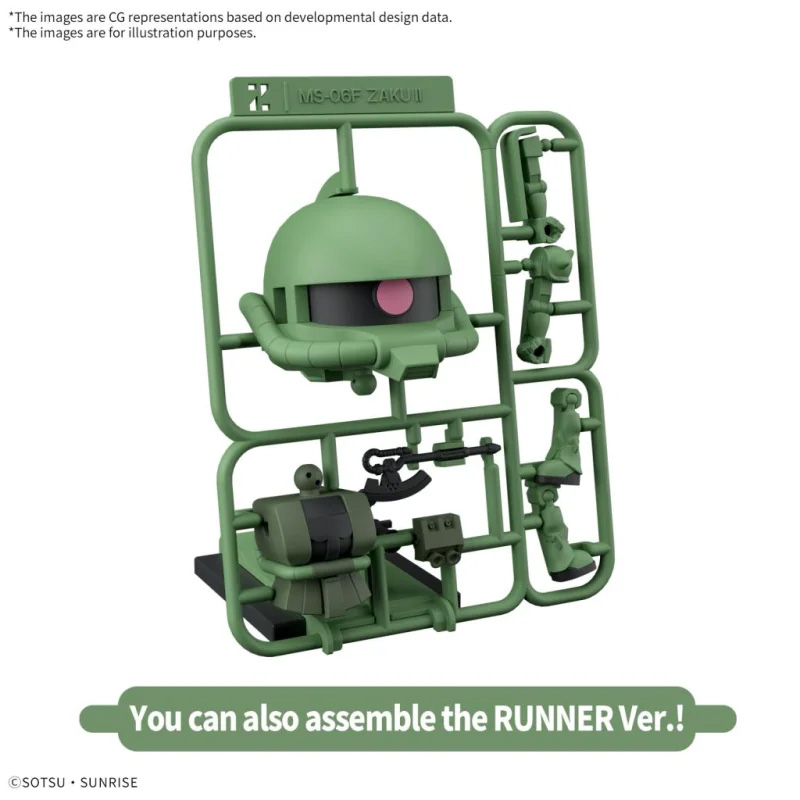 Gundam Gunpla SD 1/1 Zakupla-Kun Dx Runner Ver