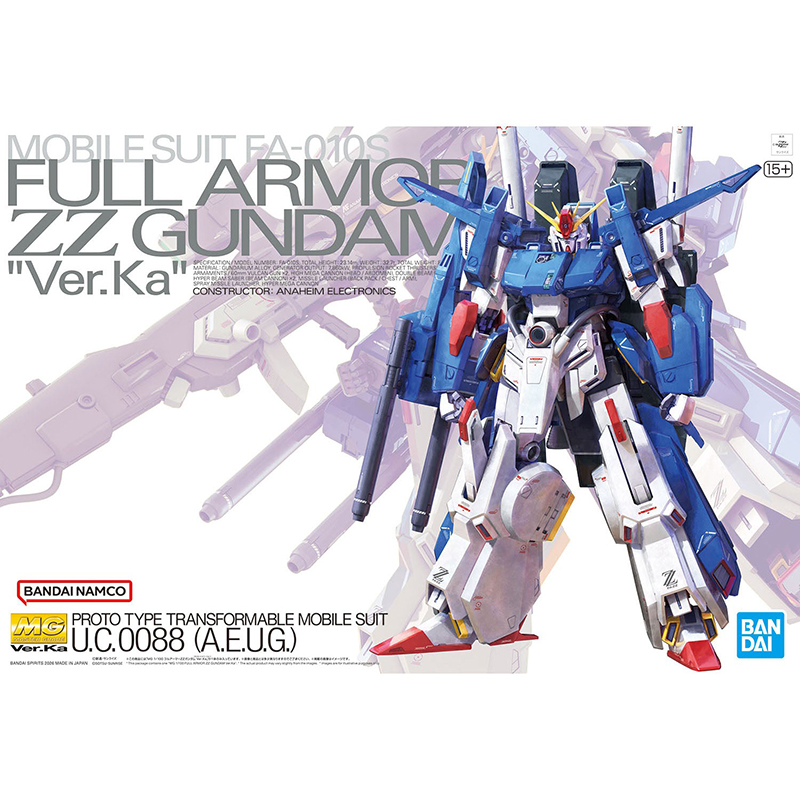 Gundam Gunpla MG 1/100 Full Armor ZZ Gundam Ver Ka