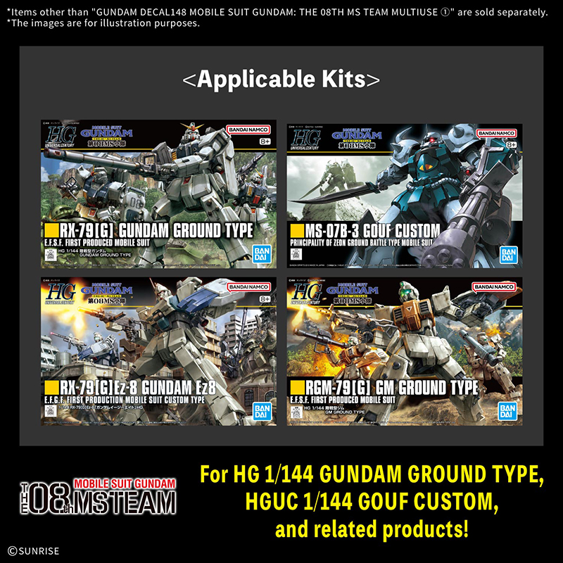 Gundam Gunpla Decal 148 Mobile Suit Gundam: The 08Th Ms Team Multiuse 