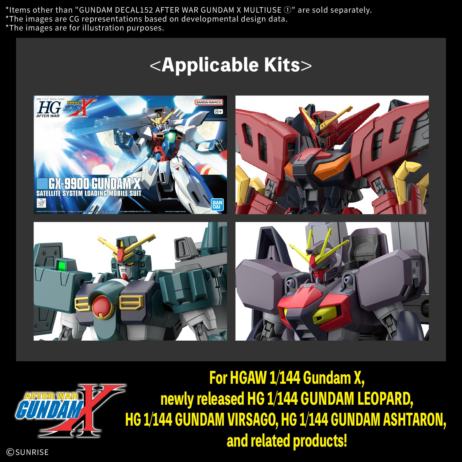 Gundam Gunpla Decal 152 After War Gundam X Multiuse 