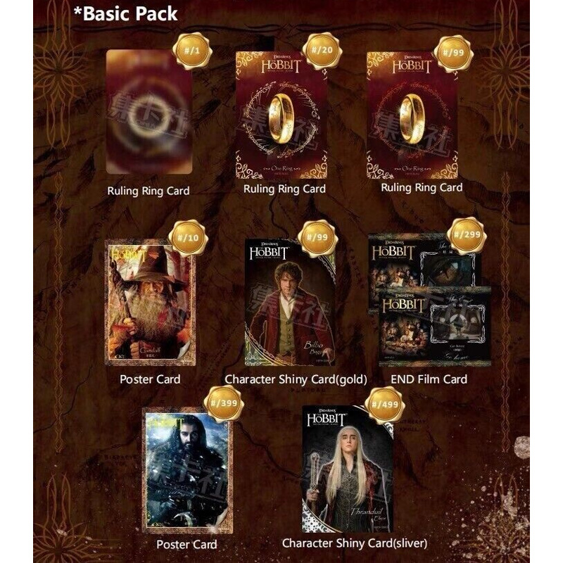 The Hobbit Trilogy Cardfun Tc Boite De 8 Boosters De 2 Cartes +  2 Speciales