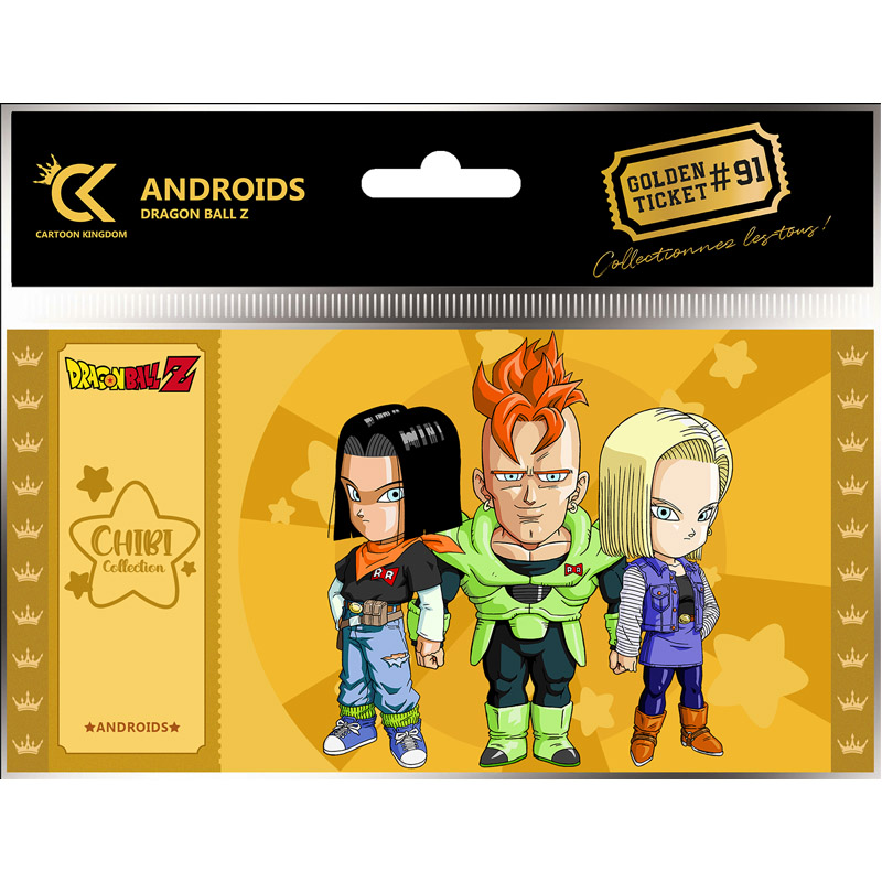 DBZ Dragon Ball Z Golden Ticket Chibi Android C16 C17 C18 x5