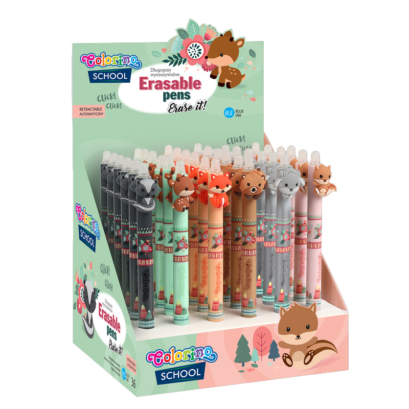 Coloring School Stylo Effacable Forest Animals Display 36Pcs