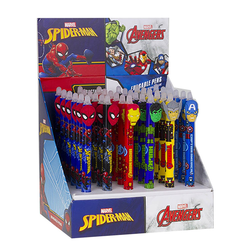 Marvel Stylo Effacable Avengers Classic Spiderman Display 36Pcs