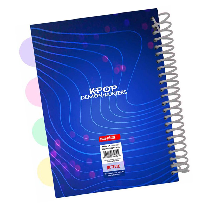 Kpop Demon Hunter Cahier Notebook A5 Couverture Rigide 4 Intercalaires