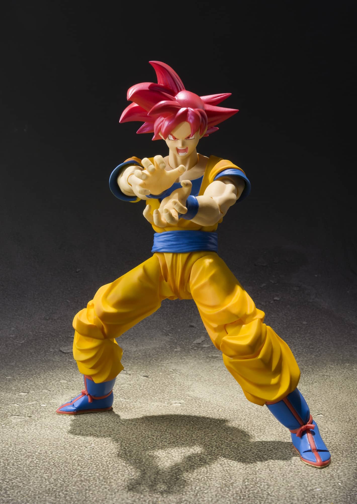 DBZ SH Figuarts Super Saiyan God Son Goku Cheveux Rouge 14cm 