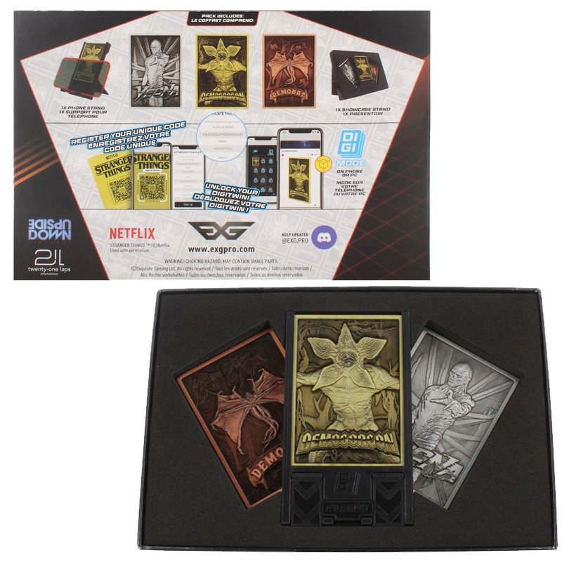 Stranger Things Digiplate Starter Pack 3 Cartes Metal + Stand
