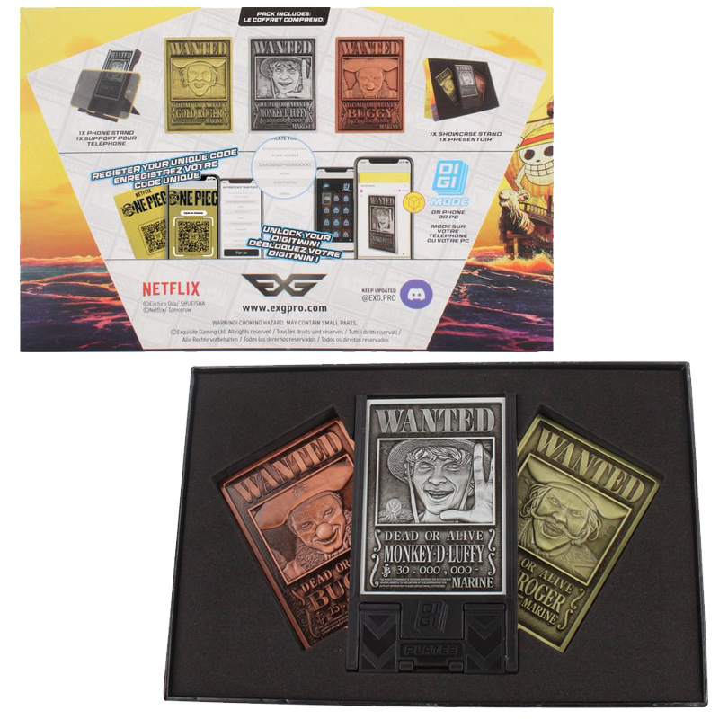 One Piece Netflix Digiplate Starter Pack 3 Cartes Metal + Stand