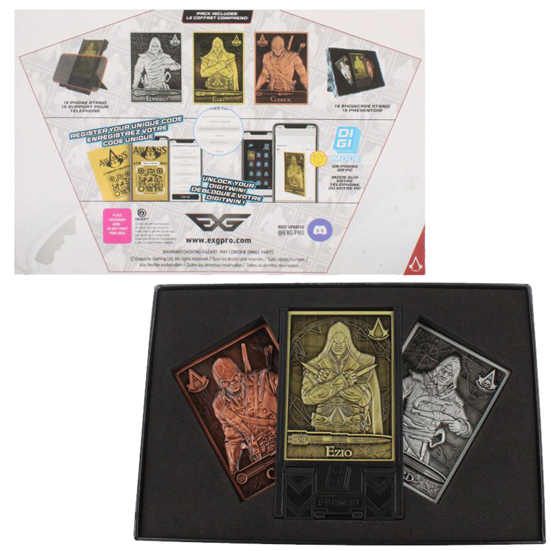 Assassins Creed Digiplate Starter Pack 3 Cartes Metal + Stand