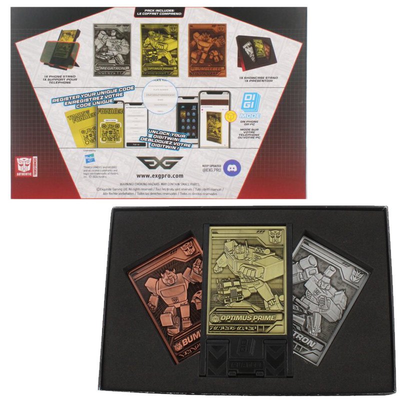 Transformers Digiplate Starter Pack 3 Cartes Metal + Stand