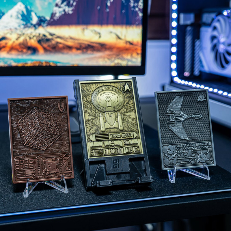 Star Trek Digiplate Starter Pack 3 Cartes Metal + Stand