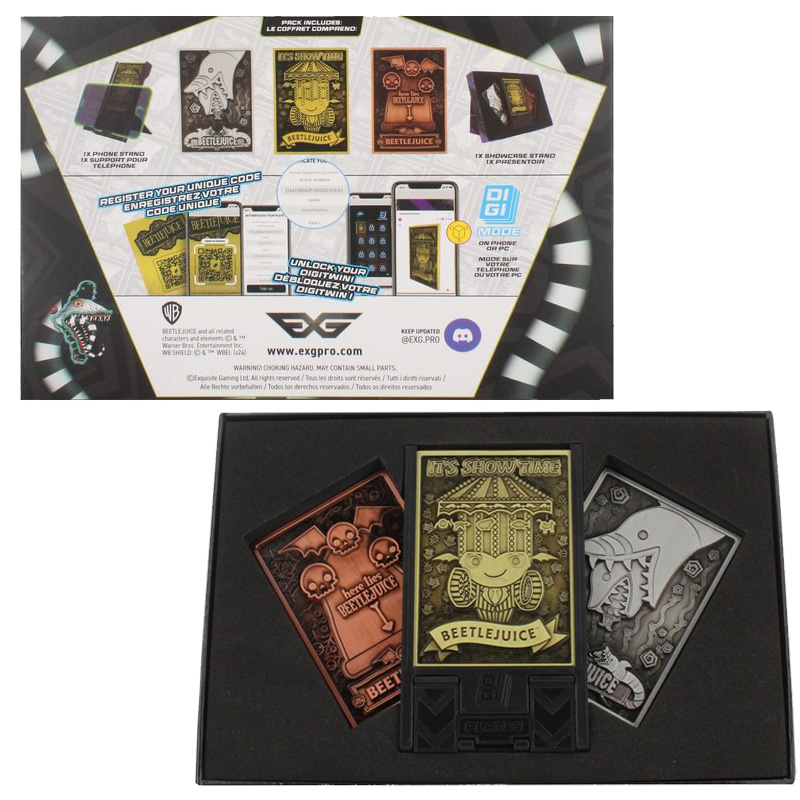 Beetlejuice Digiplate Starter Pack 3 Cartes Metal + Stand