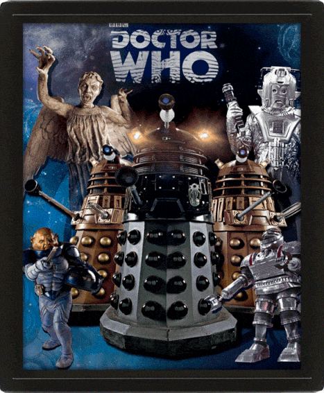 Doctor Who Poster 3D Lenticular Tardis & Aliens 25x20cm