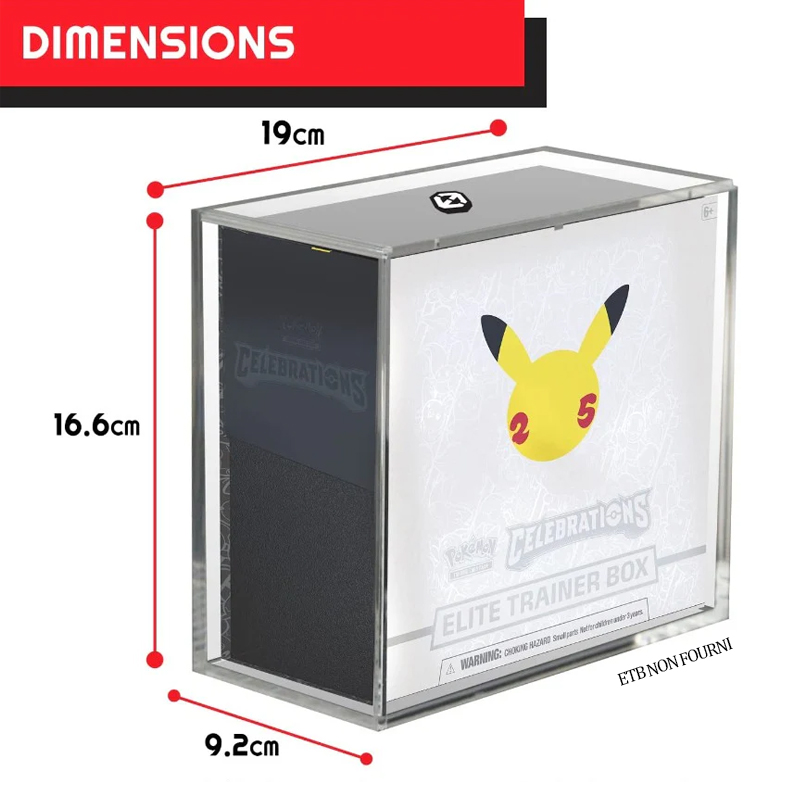 Evoretro Pokemon Display Acrylique ETB Elite Trainer Box 4mm