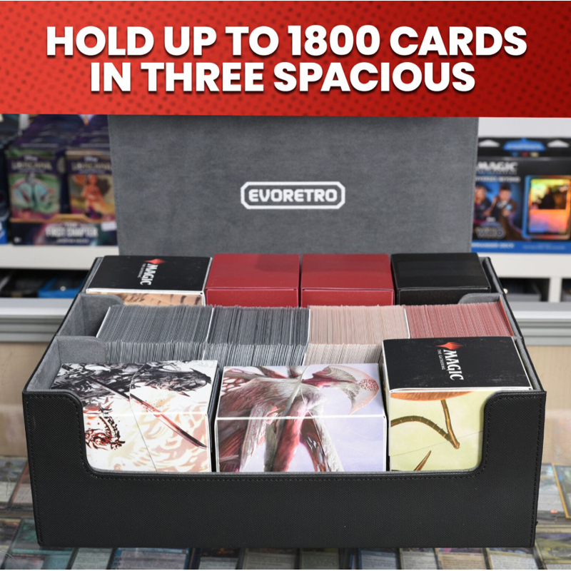 Evoretro Boite De Stockage Magnetique 3 Rangs 1800 Cartes 