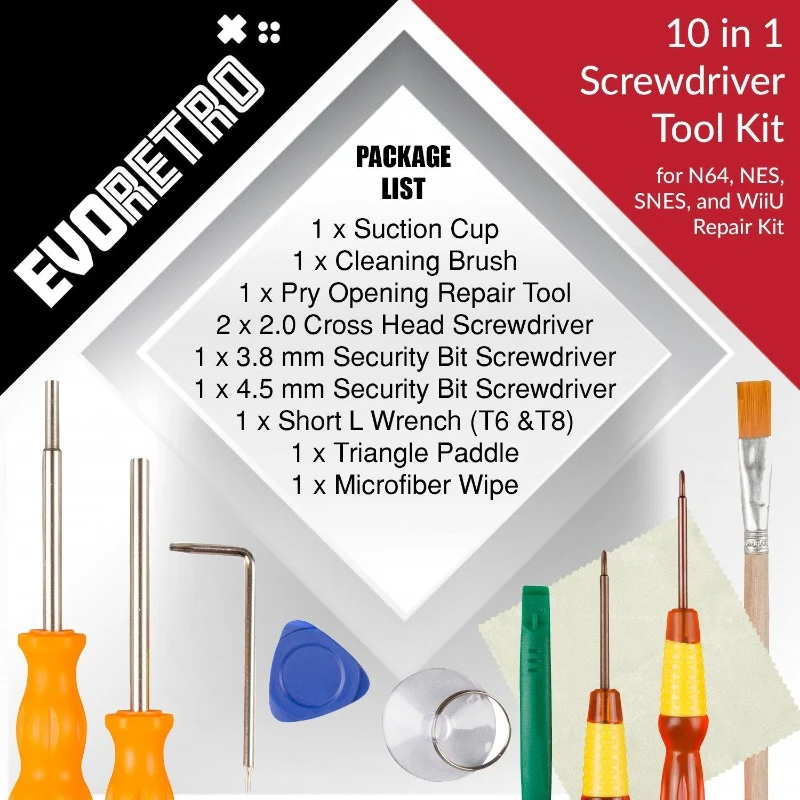 Evoretro Kit Outil Tournevis Video Game Screwdriver 14pcs