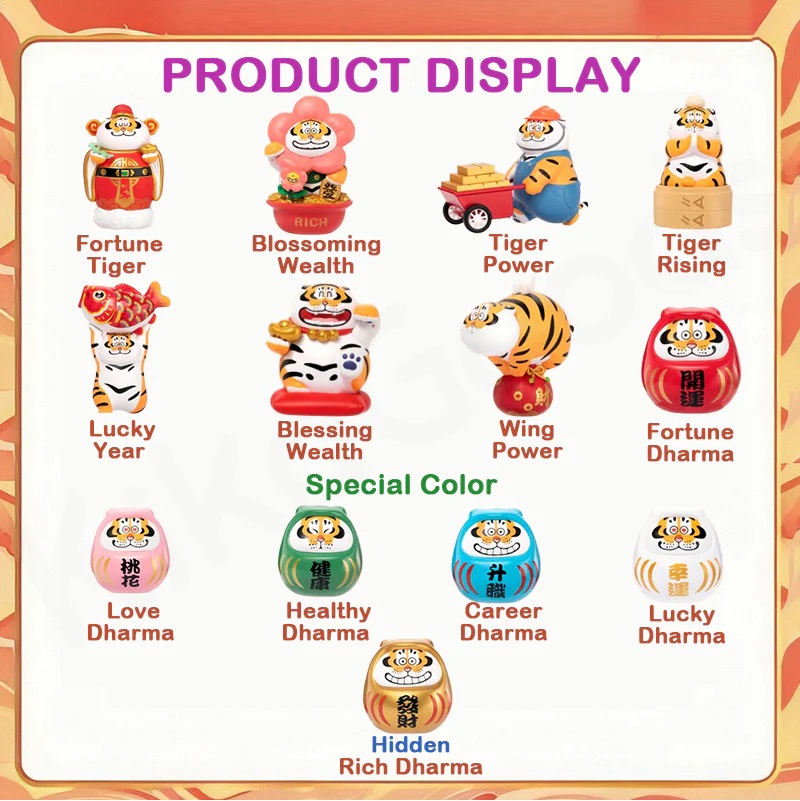 Alexander The Fat Tiger Mystery box Lucky Tiger Brings Wealth asst 8pcs