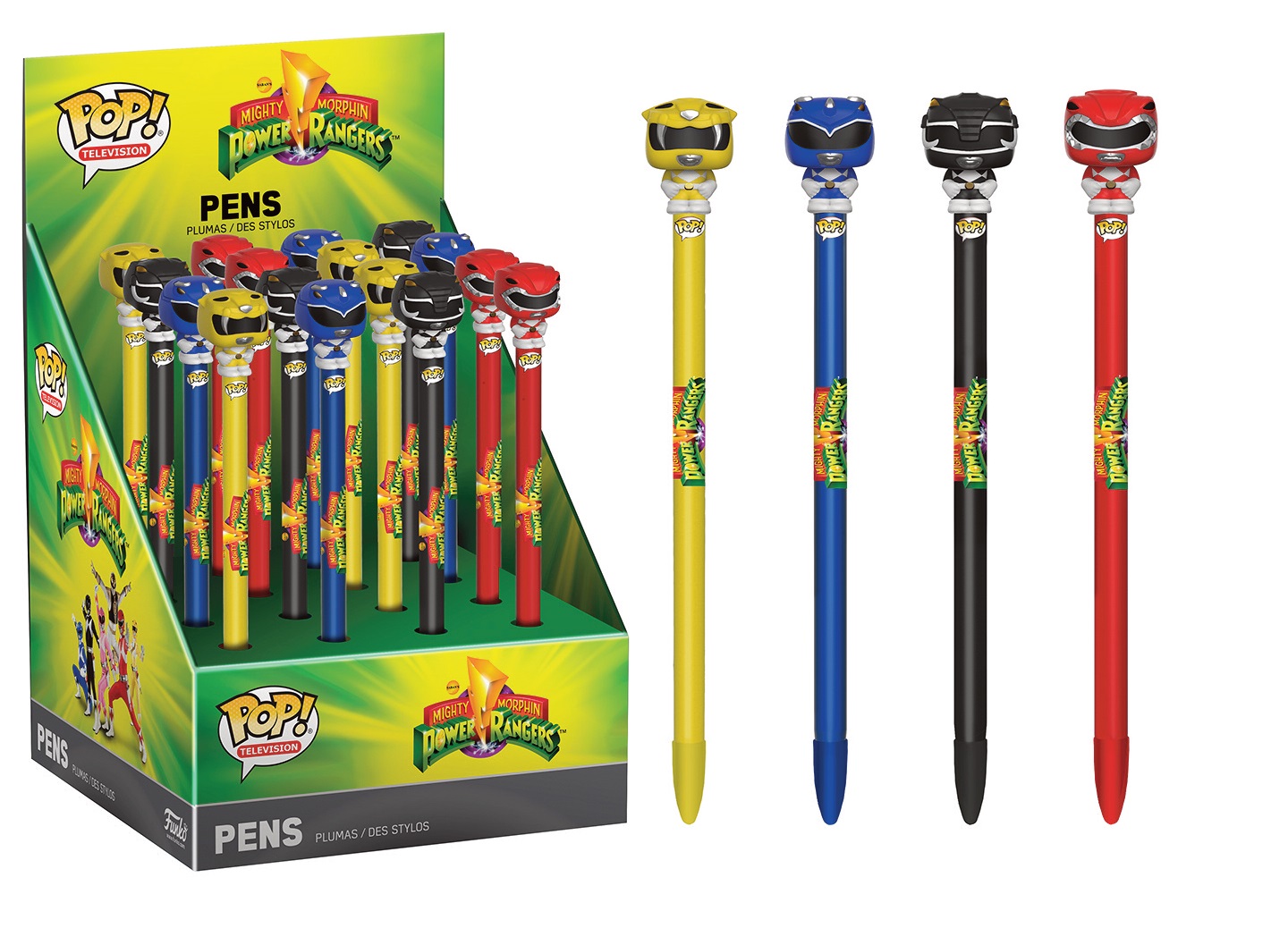 Power Rangers Pen Toppers Boite De 16Pcs