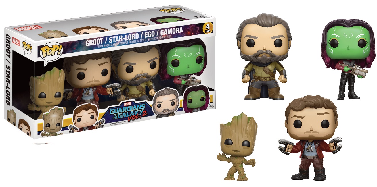 Marvel Pop GOTG Vol 2 4-Pack Star-Lord Groot Gamora Ego Exclu USA