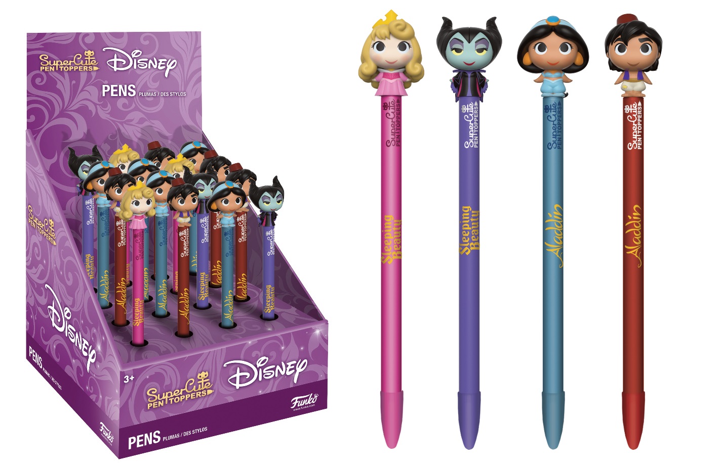 Disney Pop Pen Toppers Super Cute Aladdin / Sleeping Beauty 16pcs