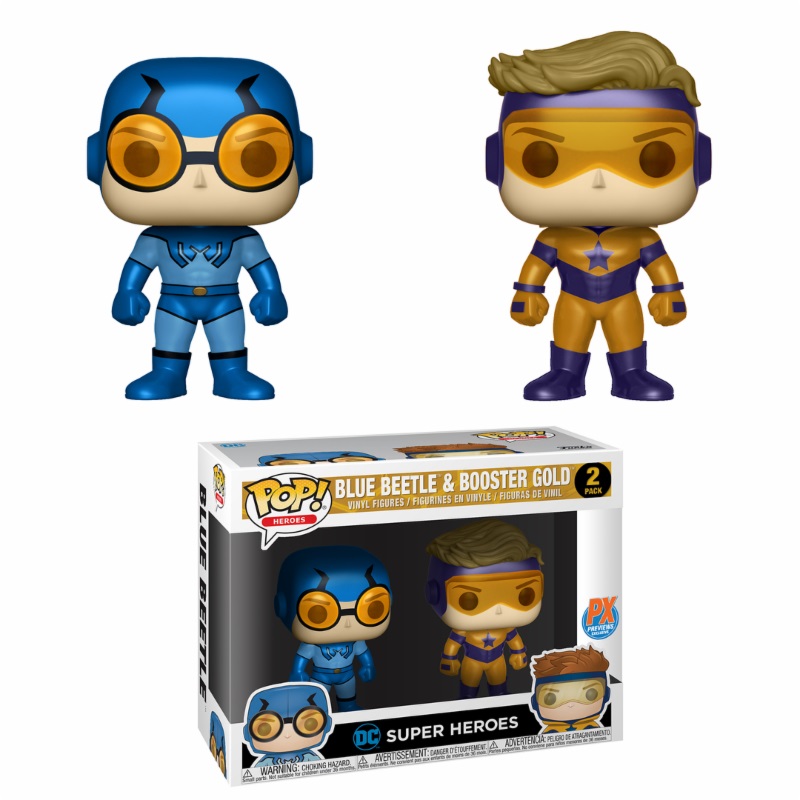 DC Pop 2-Pack Blue Beetle And Booster Gold Exclu metallic