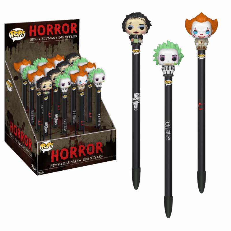 Horror Pen Toppers Beetlejuice Pennywise Leatherface 16Pcs 