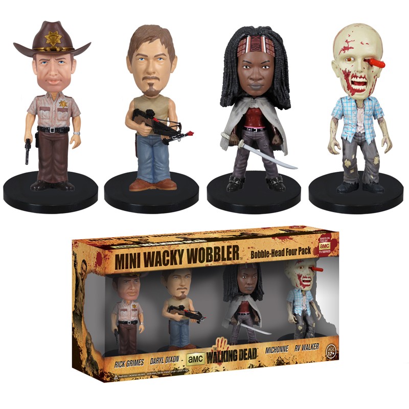 Walking Dead Bobblehead mini wacky wobbler set 4-pack