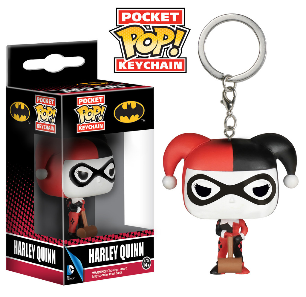DC Pop Pocket Porte Cle Harley Quinn figurine 4cm