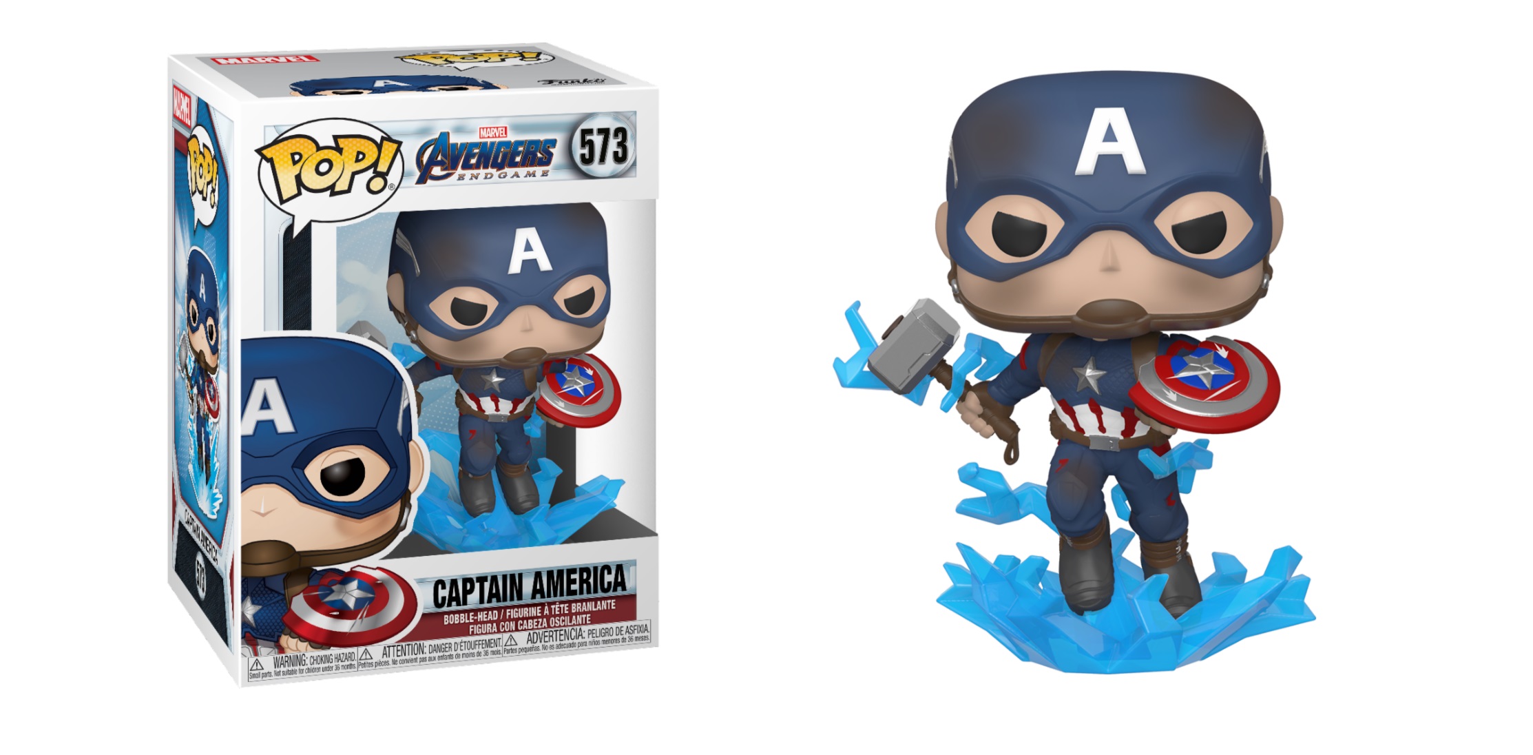 Marvel Pop Endgame Captain America W/Broken Shield&Mjolnir