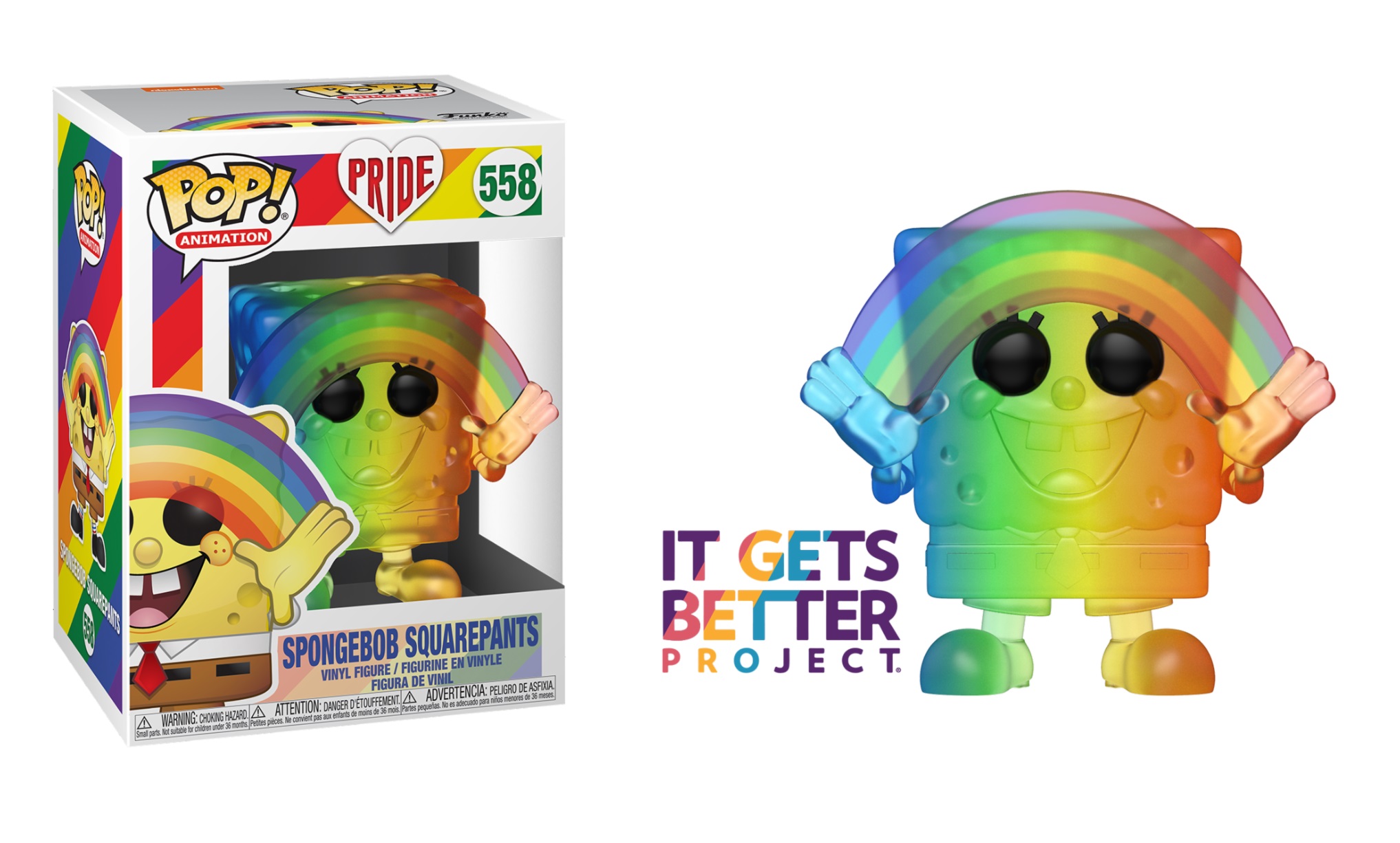 Pride 2020 Pop Bob L'Eponge Rainbow