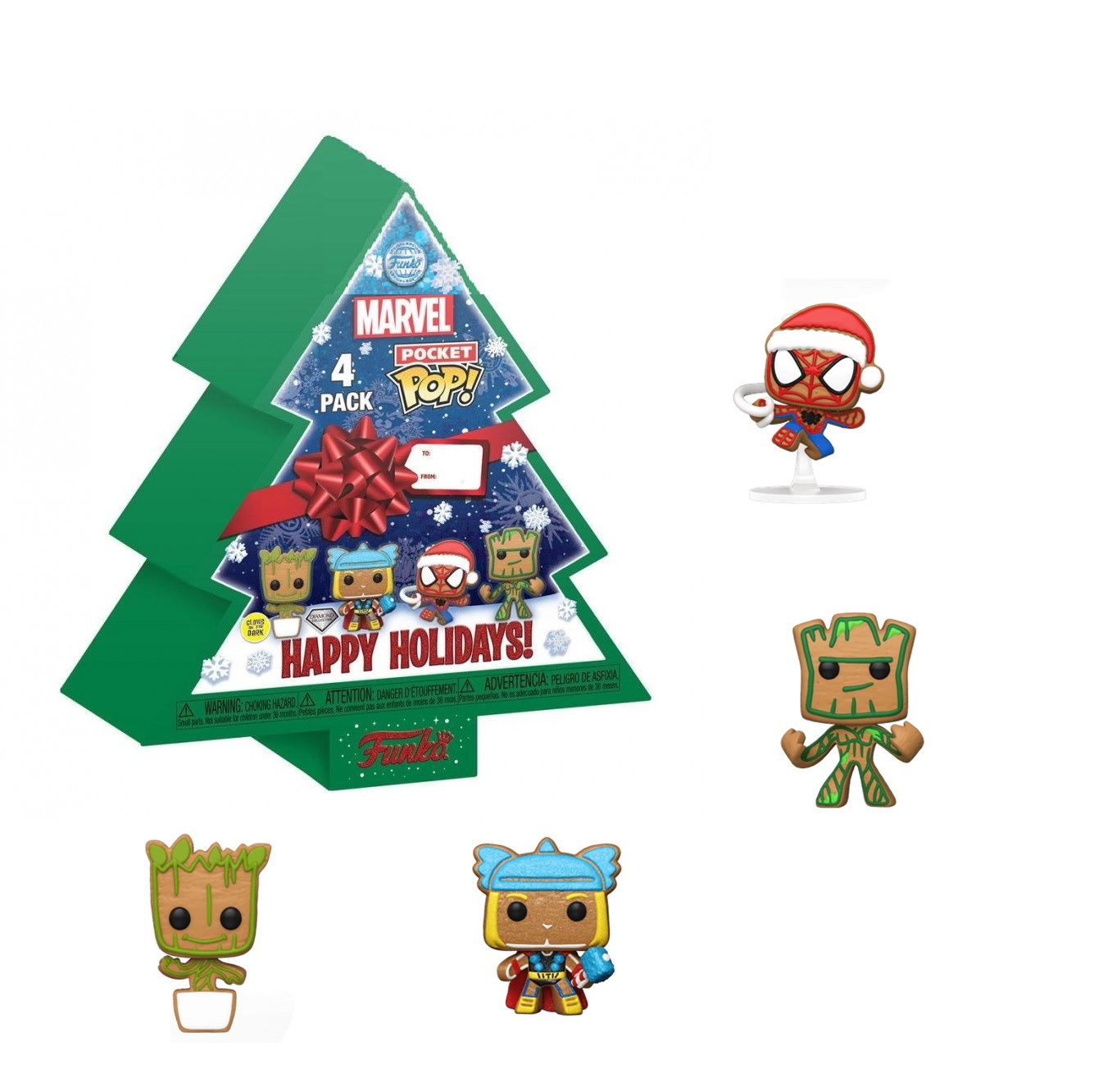 Marvel Pocket Pop Holiday Tree Holiday Box 4Pcs