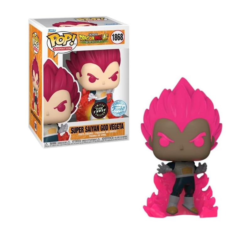 DBZ Pop Dbz Super Vegeta Supet Saiyan God Chase Glow Exclu