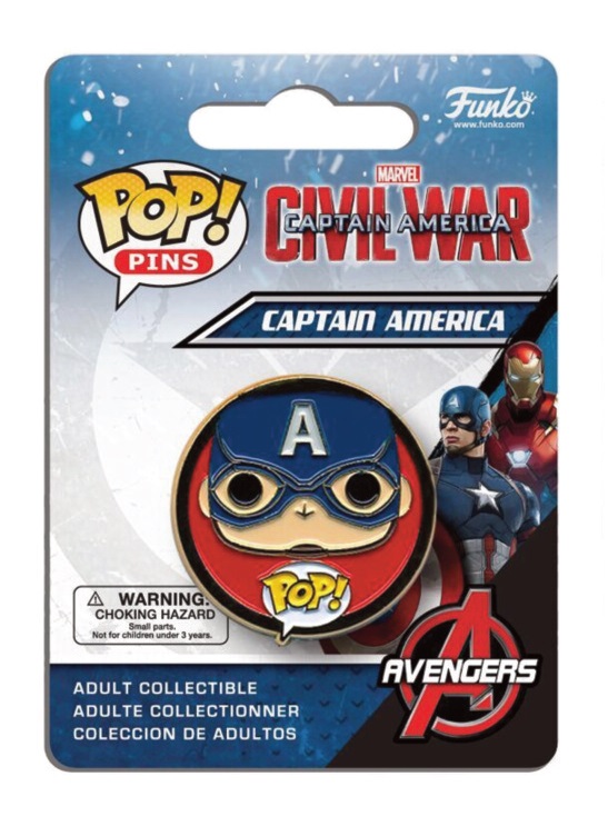 Marvel Pop Pins Civil War Captain America 3cm