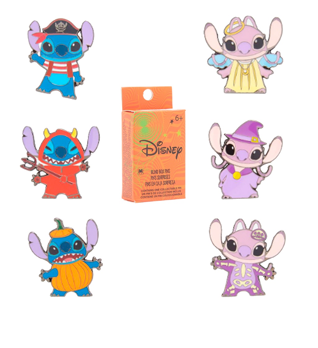 Disney Enamel Blind Pins Stitch & Angel Halloween Asst x12pcs