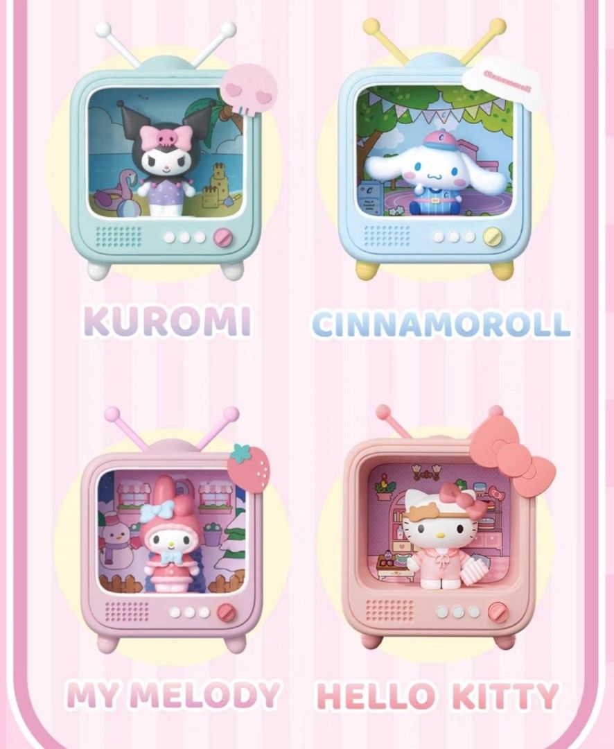 Hello Kitty Mini Figure TV Light Up Asst 8pcs