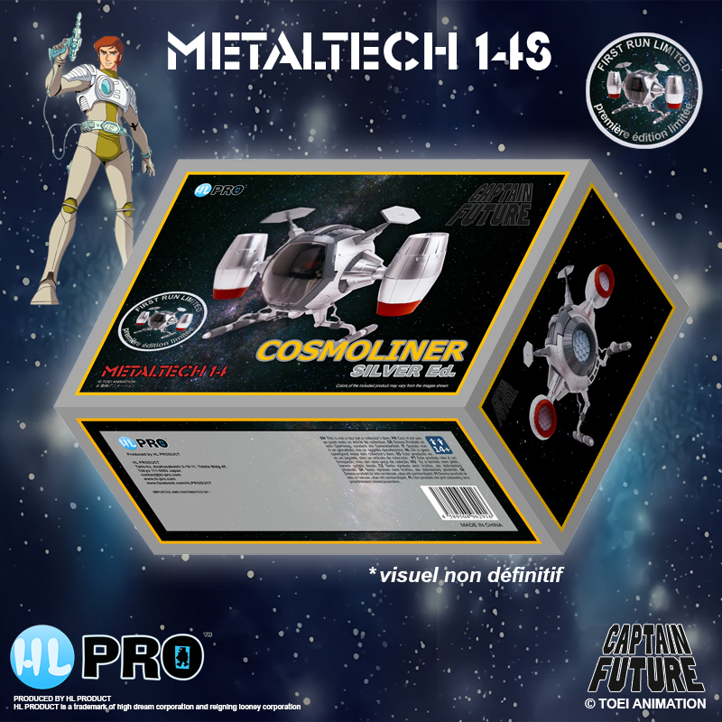 Captain Future Metaltech 14S Cosmoliner Silver Edition Box Eu