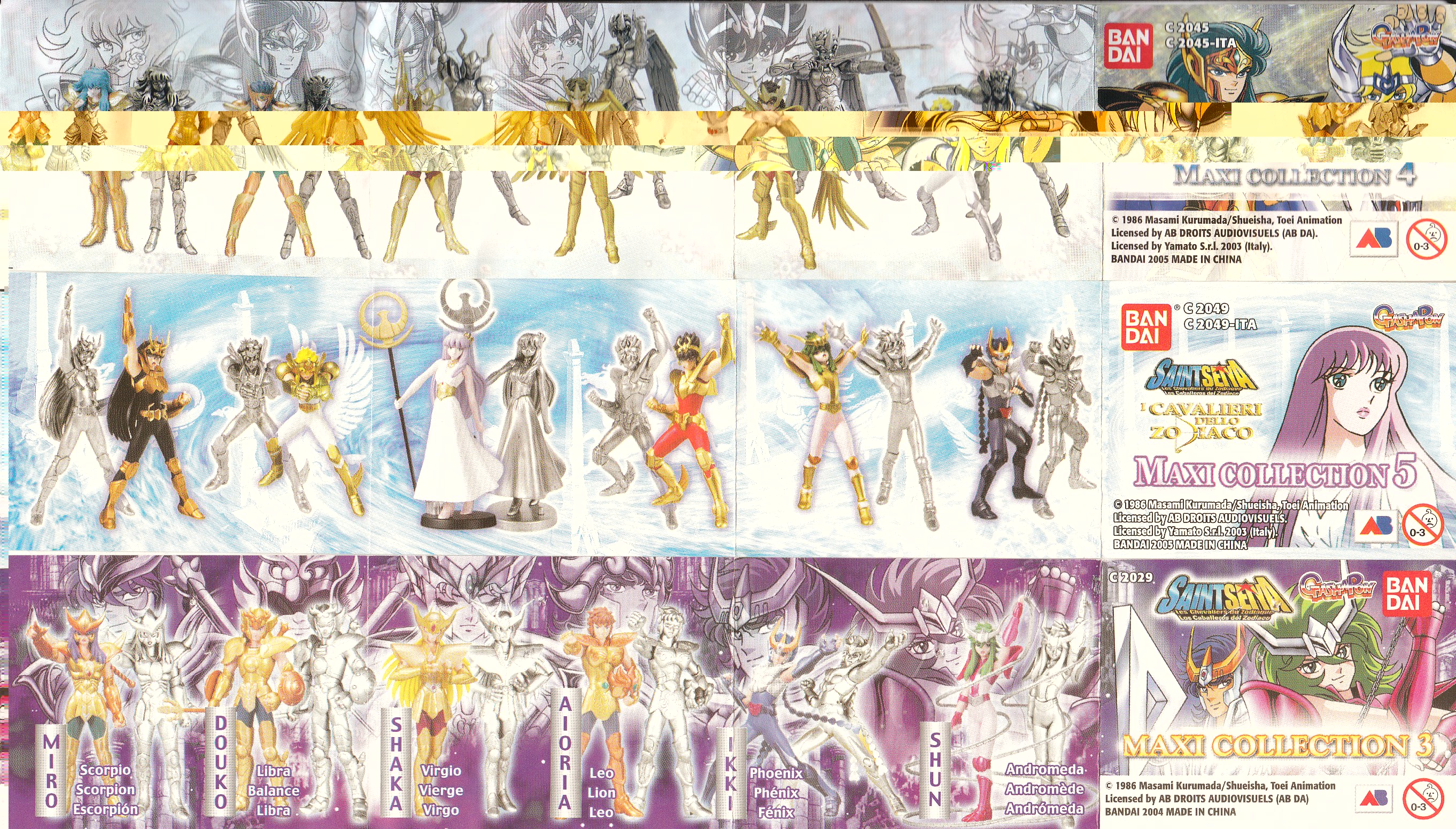 Saint Seiya Gashapon Aléatoire Maxi Collection 3 ou 4 ou 5
