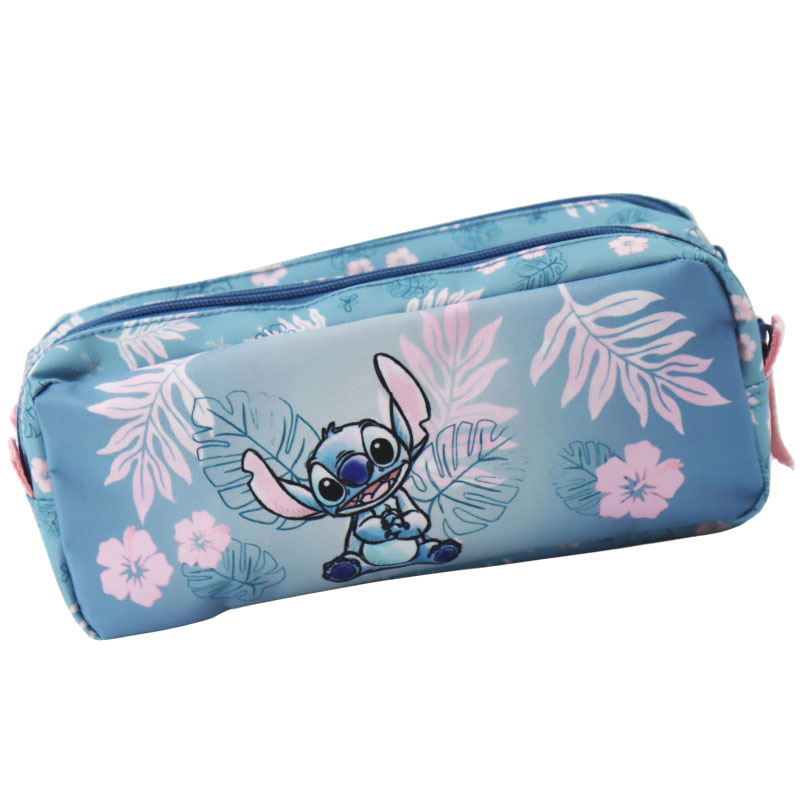 Disney Trousse Carre Double Compartiments  Stitch Blue Hawaii 